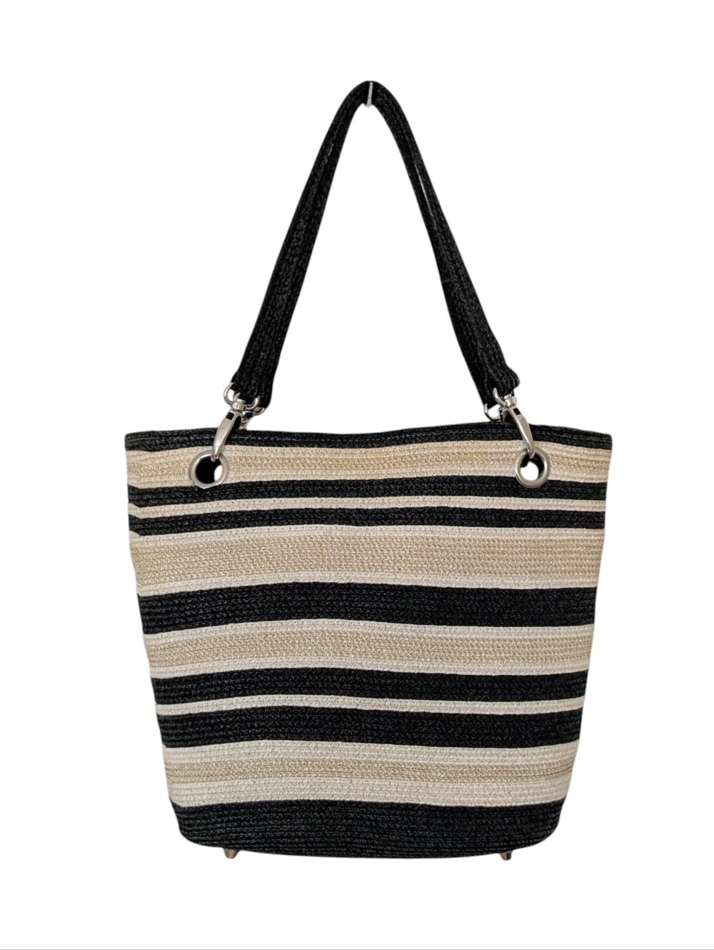 Magid Striped Straw Tote Bag